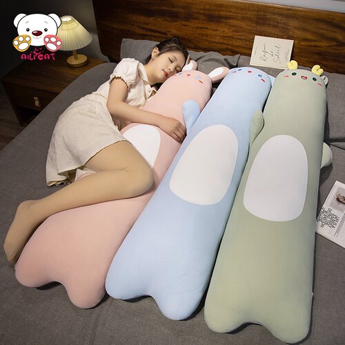 可爱冰丝抱枕女生睡觉专用兔子毛绒玩具夹腿大玩偶抱睡公仔布娃娃 - 图0