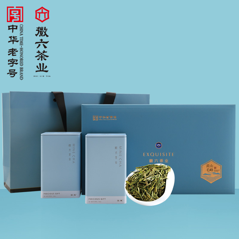 徽六官方旗舰店新茶徽六一级黄山毛峰绿茶春茶茶叶礼盒装国风140g送礼0