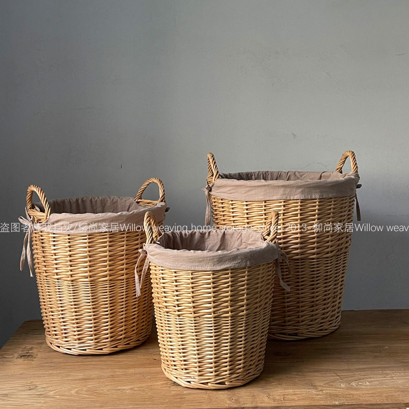 藤编脏衣篮脏衣桶手工编织圆形大号实用衣物卧室洗手间创意收纳篮,淘宝优惠券,粉丝福利购,淘宝优惠卷