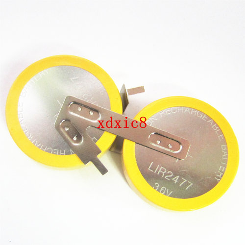 LIR2477带线带焊脚纽扣充电锂电池并联3.6V 卧式直插可代替CR2477 - 图0