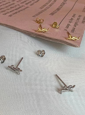 925银字母个性耳钉防过敏