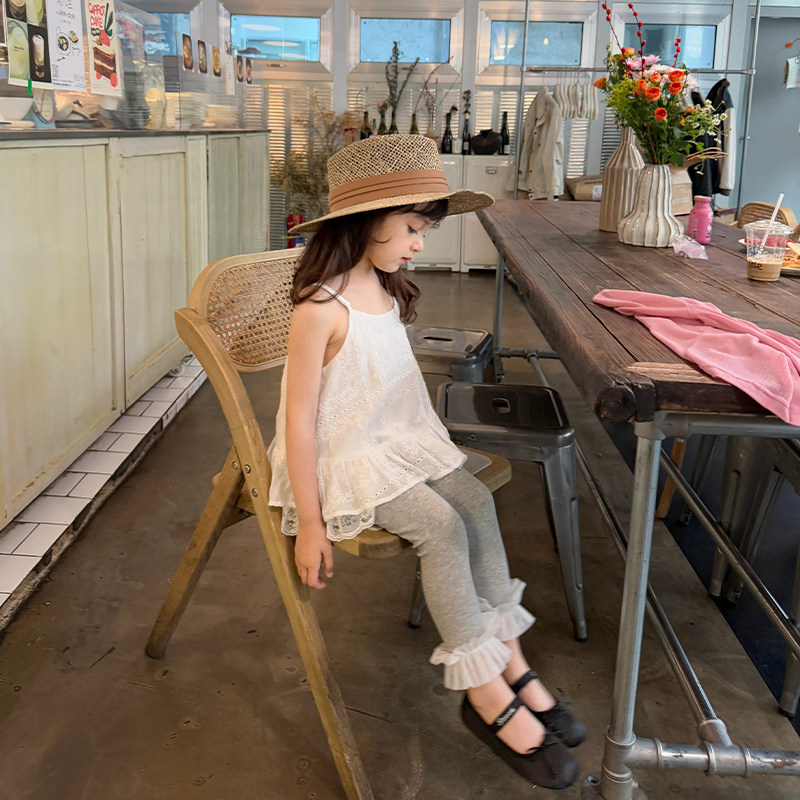 柒号童仓女童韩版蕾丝拼接打底裤春夏新款甜美高弹力亲肤针织裤潮,淘宝优惠券,粉丝福利购,淘宝优惠卷
