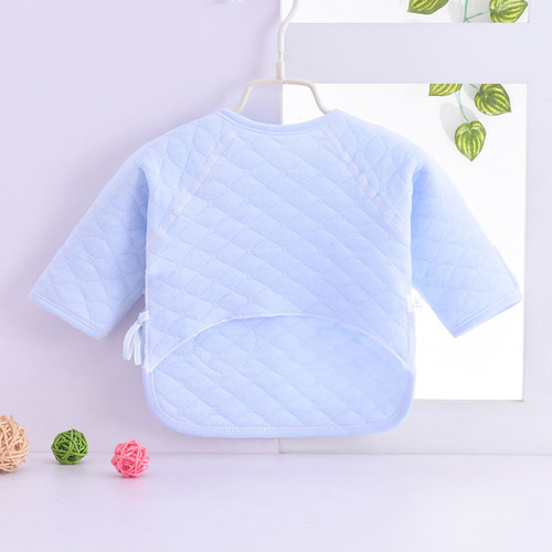 新生儿和尚服纯棉上衣秋衣初生无骨半背衣婴儿棉衣服0夏春款3个月 - 图1