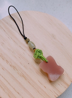 草莓晶小熊手机挂件