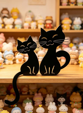 欧式田园复古铁艺猫咪花插摆件