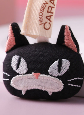 卡拉猫搞笑表情黑猫拉链头布挂饰
