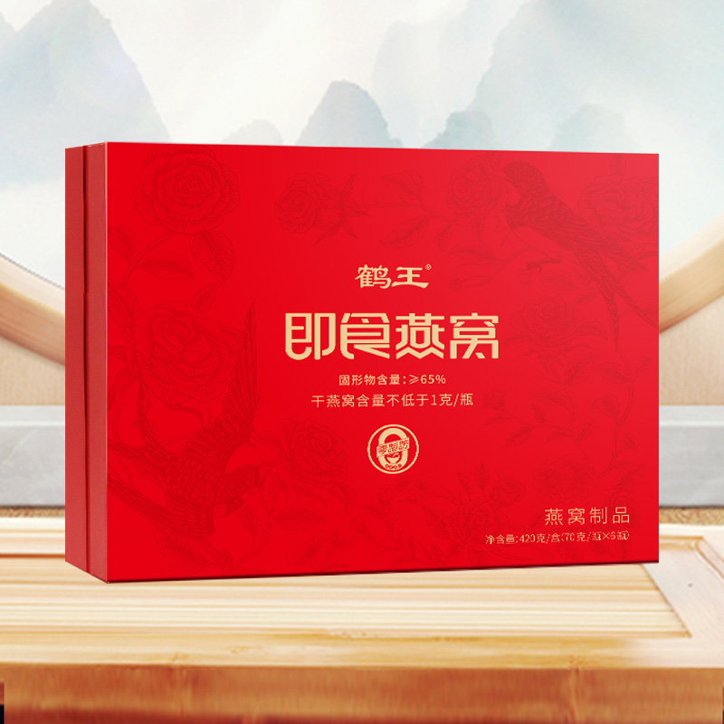 节日送礼礼盒】鹤王即食冰糖燕窝70g*6瓶礼品饮品孕妇营养正品