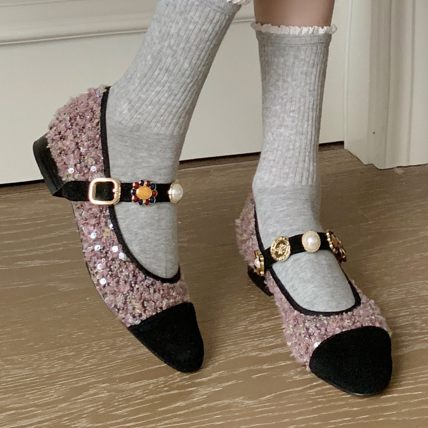 法式绝美小香风玛丽珍鞋女25新款平底金币单鞋女一字扣带芭蕾舞鞋,淘宝优惠券,粉丝福利购,淘宝优惠卷