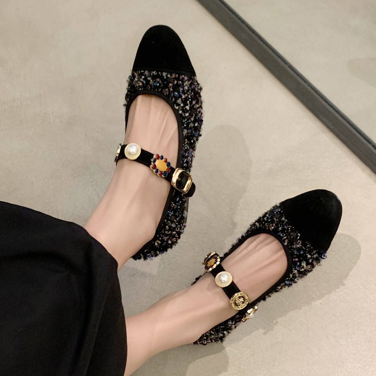 法式绝美小香风玛丽珍鞋女25新款平底金币单鞋女一字扣带芭蕾舞鞋,淘宝优惠券,粉丝福利购,淘宝优惠卷