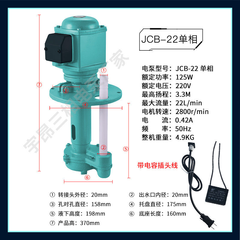 厂家直销三相电泵JCB-22 125W机床冷却泵磨铣车床玻璃水油泵380V_虎窝淘