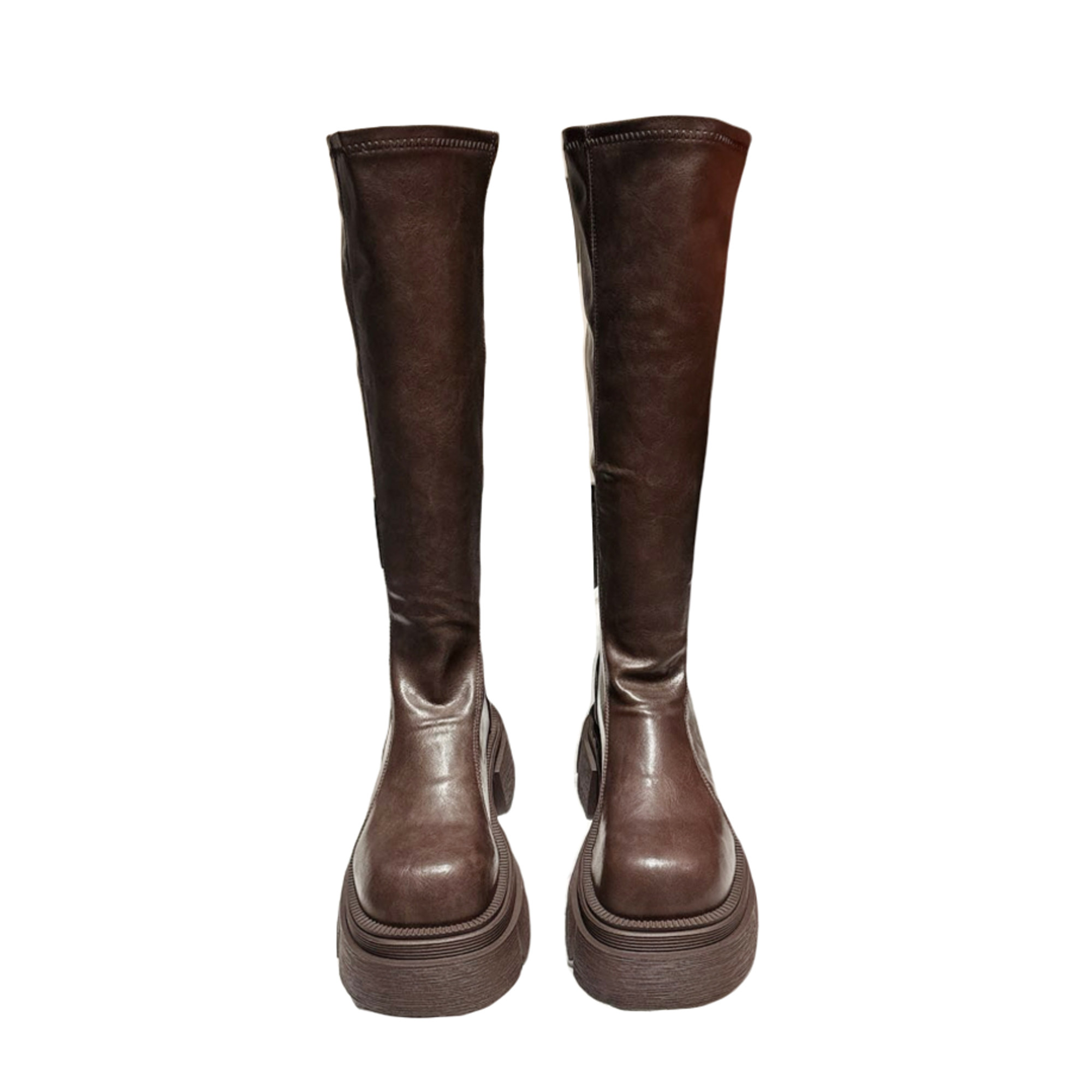 韩国单~粗高跟微弹高筒瘦瘦靴女2025秋冬新款长筒靴皱皱靴ins长靴,淘宝优惠券,粉丝福利购,淘宝优惠卷