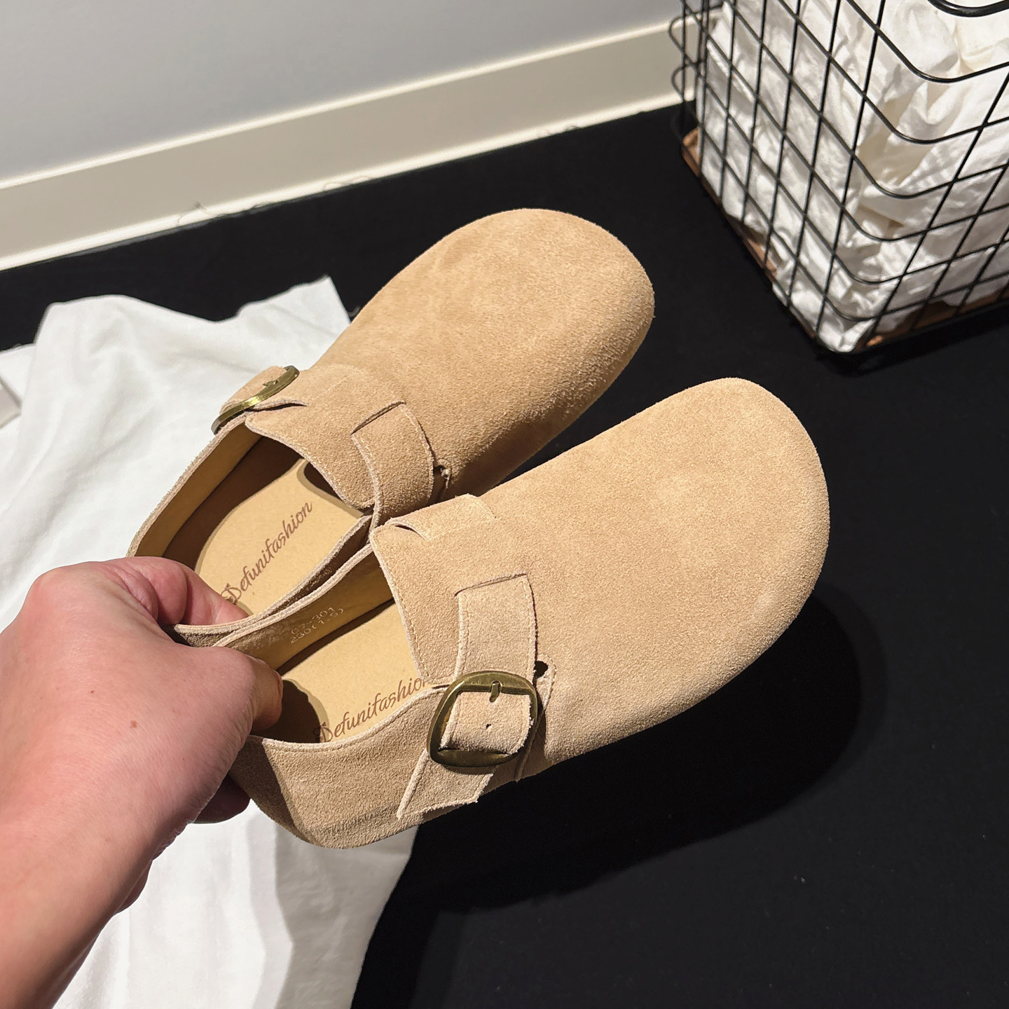 内增高3CM~真皮小土豆勃肯鞋女配堆堆袜一脚蹬懒人鞋深口圆头单鞋,淘宝优惠券,粉丝福利购,淘宝优惠卷