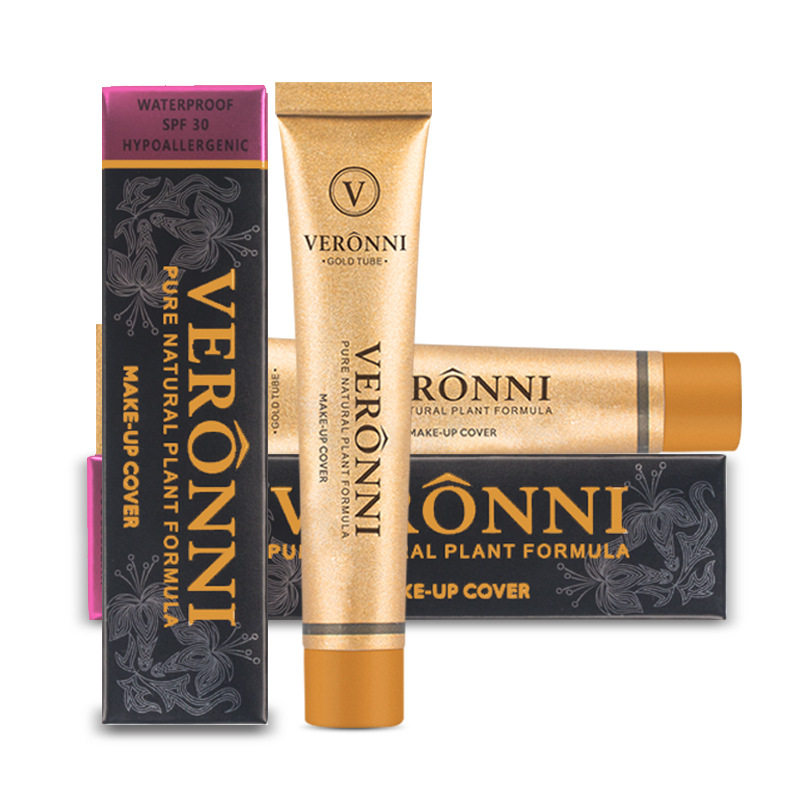 VERONNI小金管遮瑕膏遮盖痘印疤痕纹身黑眼圈雀斑粉底液14色可选,淘宝优惠券,粉丝福利购,淘宝优惠卷