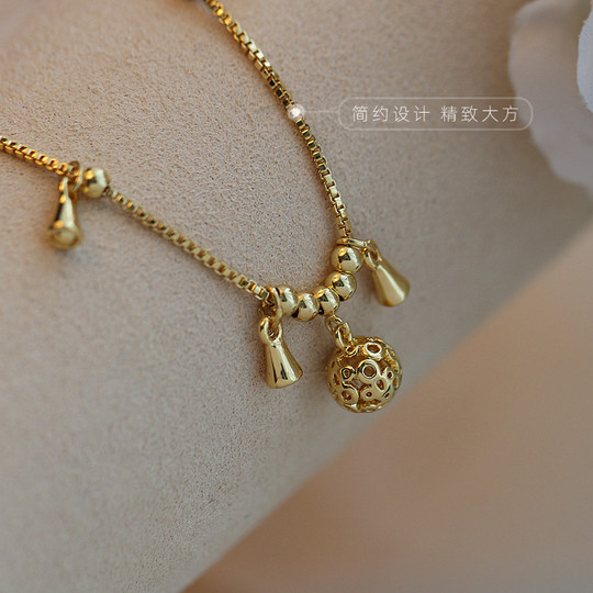 Xiao Z Premium Bell Titanium Steel Hollow Exquisite Anklet for Women