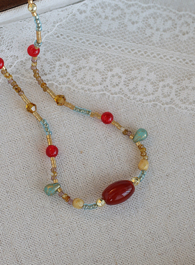 小Z优品彩色串珠项链复古民族风