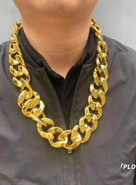 网红夸张链子男社会镀金抖音