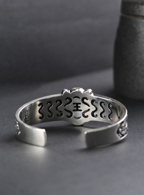 金鹿王复古旧泰银跨境饰品手镯男