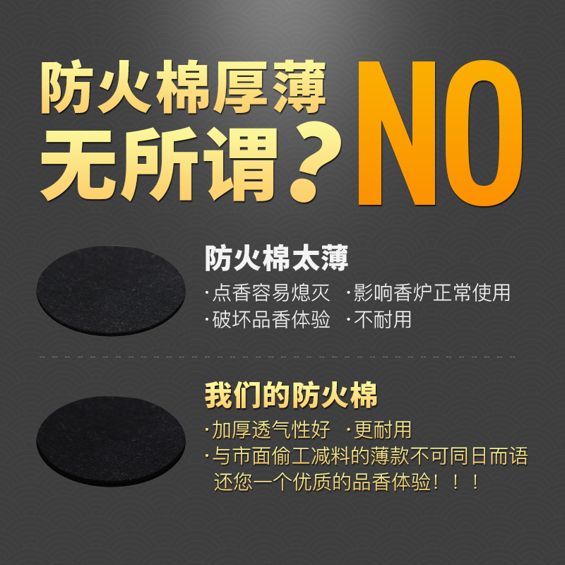 防火棉香炉垫耐高温耐热耐火棉家用熏香盒香薰炉阻燃棉线香盘香炉