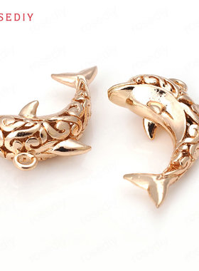 diy铜镀真金耳环头饰挂件吊坠