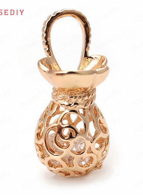 diy铜镀真金锆石钱袋挂件吊坠