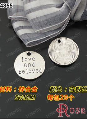 diy复古合金挂件项链圆形吊坠