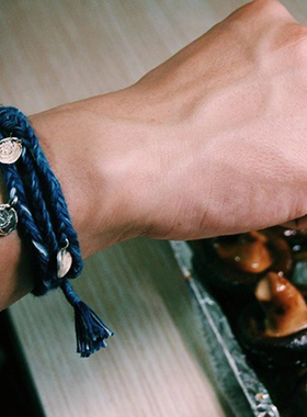 手链请给我毛钱靛蓝编织盐系