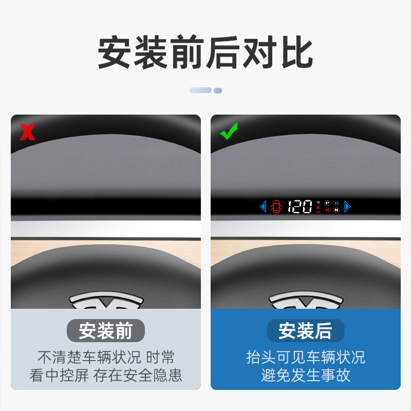 特斯拉ModelY/3仪表盘空气码表智能液晶屏tesla车速抬头显示器HUD - 图1