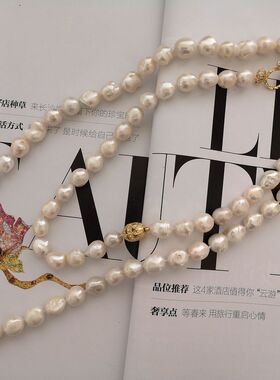 特价清仓时尚大气欧美风天然异形珍珠毛衣链巴洛克大珍珠长项链