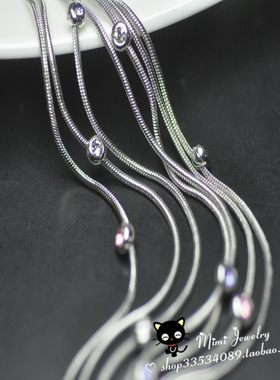 银色未来感多层缠绕手链pu辣妹
