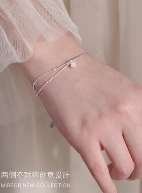 五角星双层小众S925镀银手链女款ins闺蜜手饰冷淡风礼物