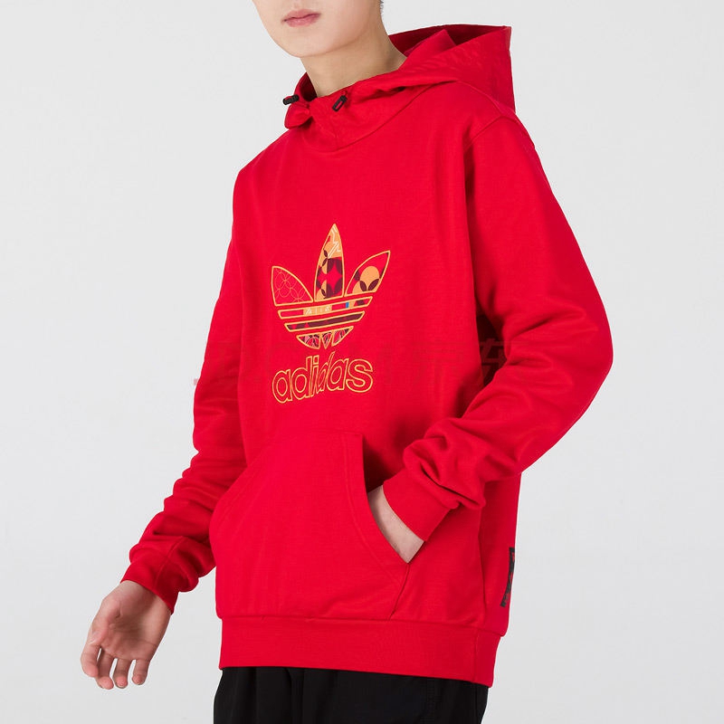 Adidas/三叶草男装连帽卫衣 CNY LOGO HOODY三叶草 HD0318-图0