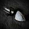Vintage Black Tourmaline Feather Ring Electroplated Bronze