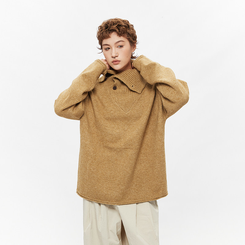 AIRHOOD 欧美2025秋冬季新款高领毛衣女套头宽松慵懒风外穿针织衫,淘宝优惠券,粉丝福利购,淘宝优惠卷