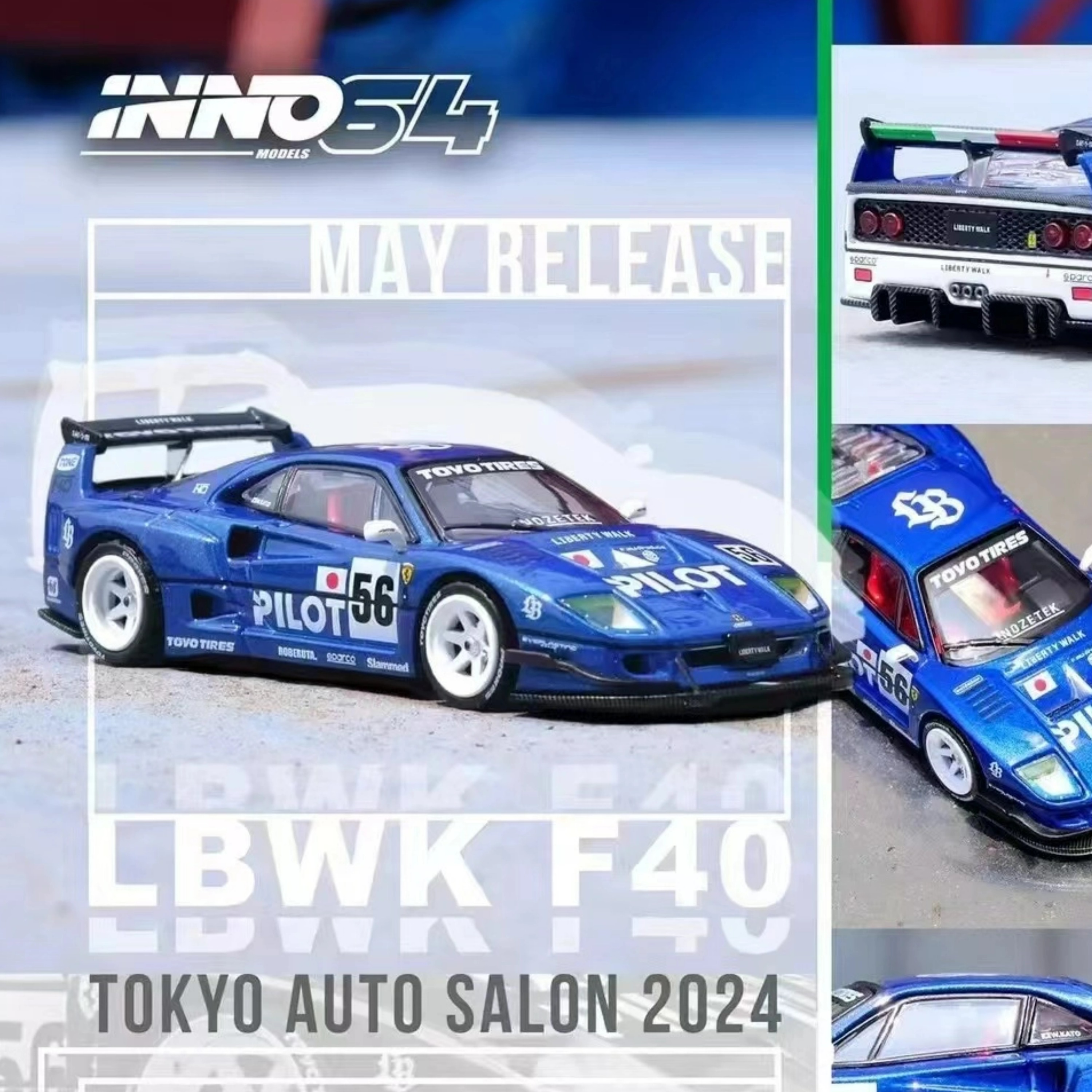 24年7月预INNO1:64法拉利F40TOKYO AUTO SALON合金汽车模型2024-图1