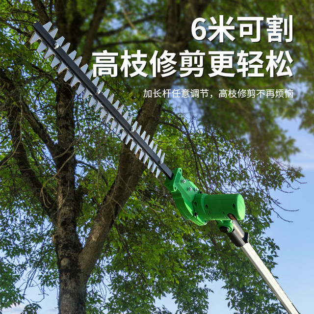 Extended pole leaf trimmer high branch electric hedge trimmer