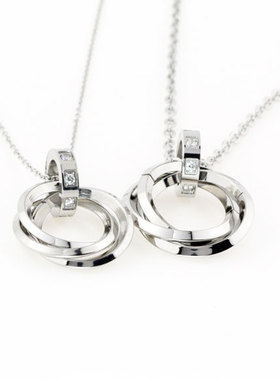 TICINO缇奇诺品牌时尚缠绕精钢吊坠链情侣赠送信物可激光刻字