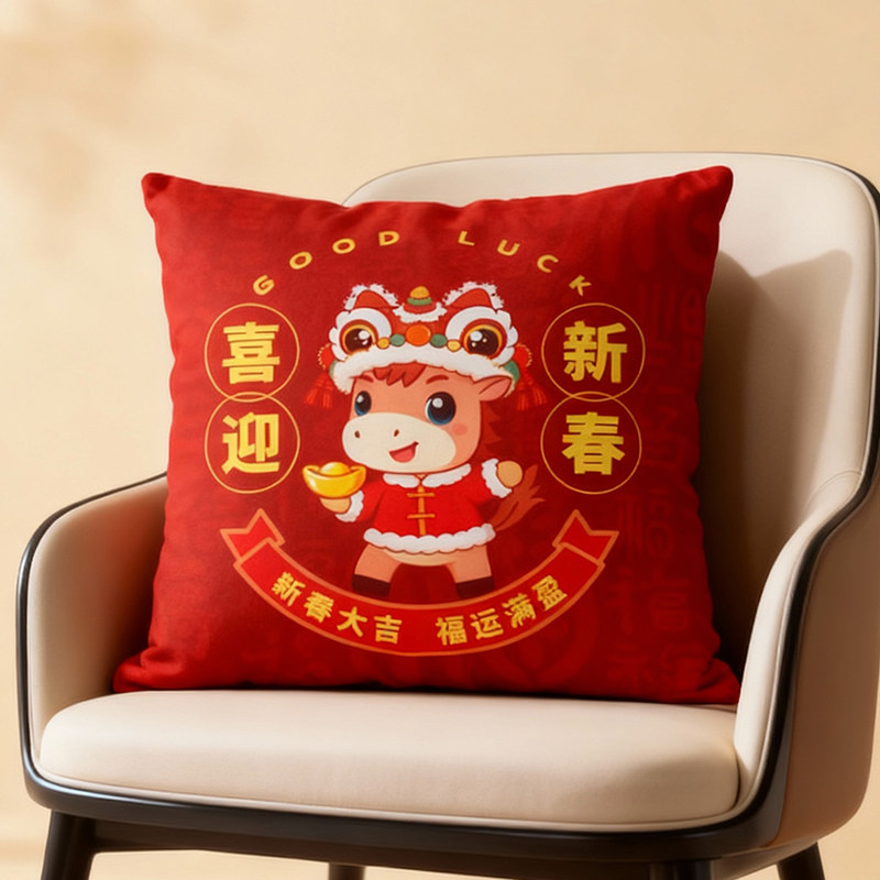 2026年马年抱枕来图定制轻奢高级感双面喜庆靠垫结婚床头枕订做,淘宝优惠券,粉丝福利购,淘宝优惠卷