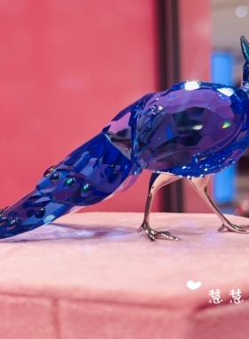 代购SWAROVSKI施华洛世奇 蓝色孔雀5717851水晶摆件
