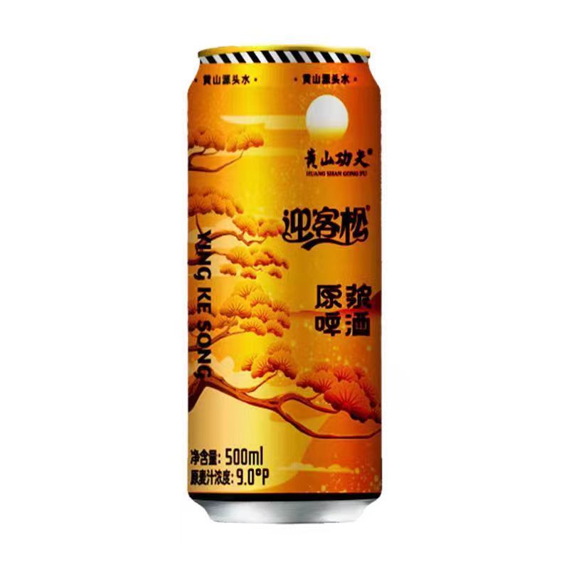 迎客松荞麦原浆啤酒500ml*12听整箱黄山功夫荞麦原浆啤酒黄山啤酒 - 图3