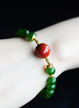 一斤钻戒天然和田碧玉18K金