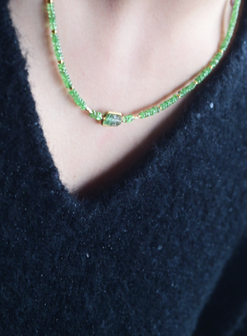 一斤钻戒天然沙弗莱项链