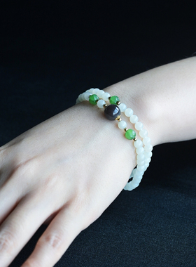 一斤钻戒天然和田白玉手链