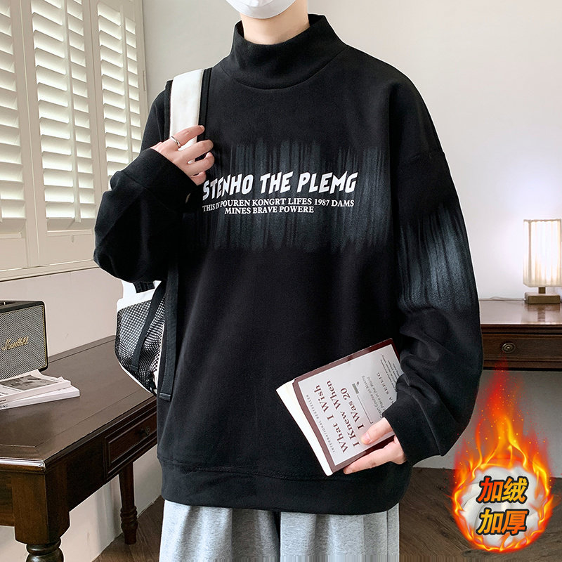 半高领卫衣男孩秋冬季新款加绒加厚初中学生青少年打底衫大童潮牌,淘宝优惠券,粉丝福利购,淘宝优惠卷