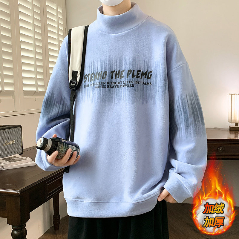 半高领卫衣男孩秋冬季新款加绒加厚初中学生青少年打底衫大童潮牌,淘宝优惠券,粉丝福利购,淘宝优惠卷