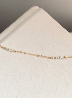 碎银子几两手链清迈925纯银14K包金叠戴小众原创设计简约闪女闺蜜