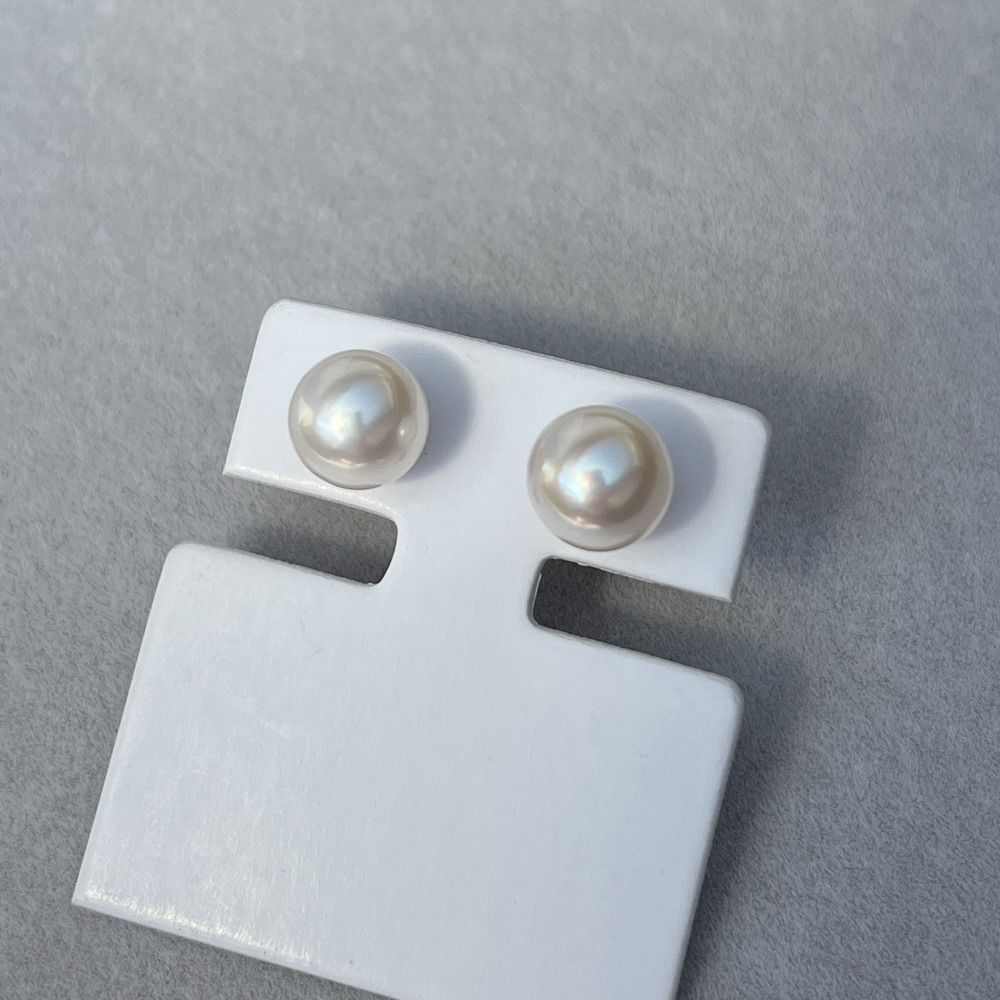S925银镜面极强光微瑕正圆天然日本海水akoya珍珠耳环素耳钉8.2mm,淘宝优惠券,粉丝福利购,淘宝优惠卷