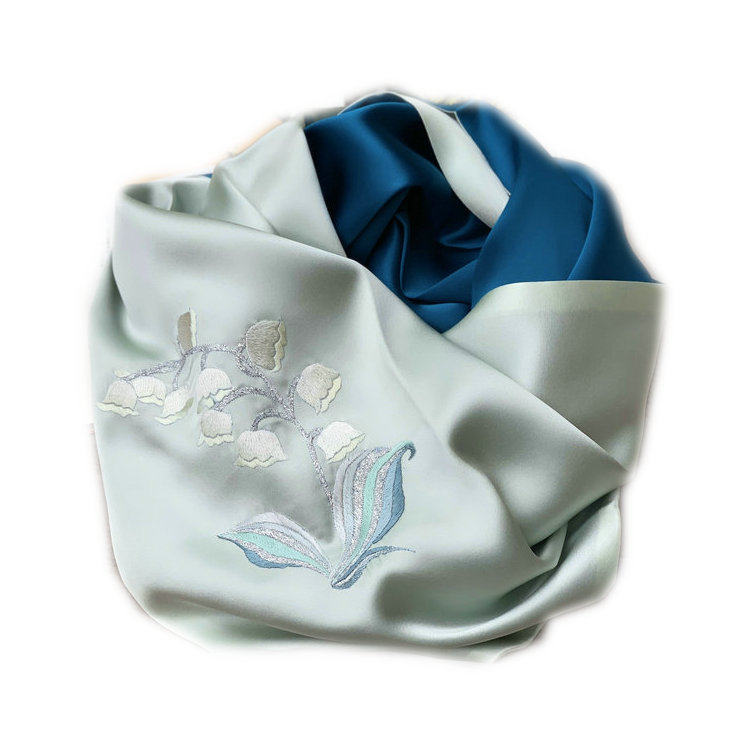 高档缎面丝绸真丝丝巾苏绣手工刺绣中国风绣花桑蚕丝披肩围巾礼品,淘宝优惠券,粉丝福利购,淘宝优惠卷