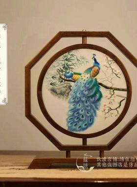 苏州刺绣苏绣桌面屏风创意摆件