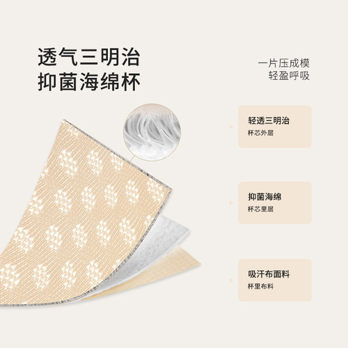 都市丽人官方网薄款网孔透气大胸显小夏季洞洞杯文胸内衣女2B22AB - 图2