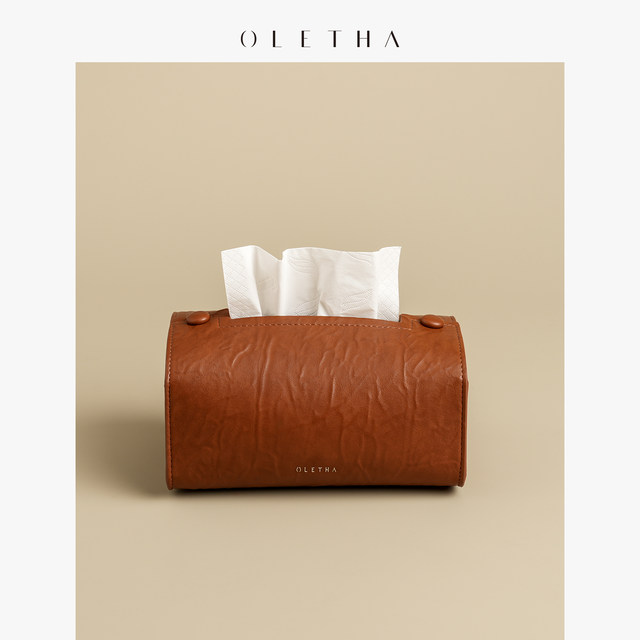 OLETHA new premium wrinkled leather tissue box